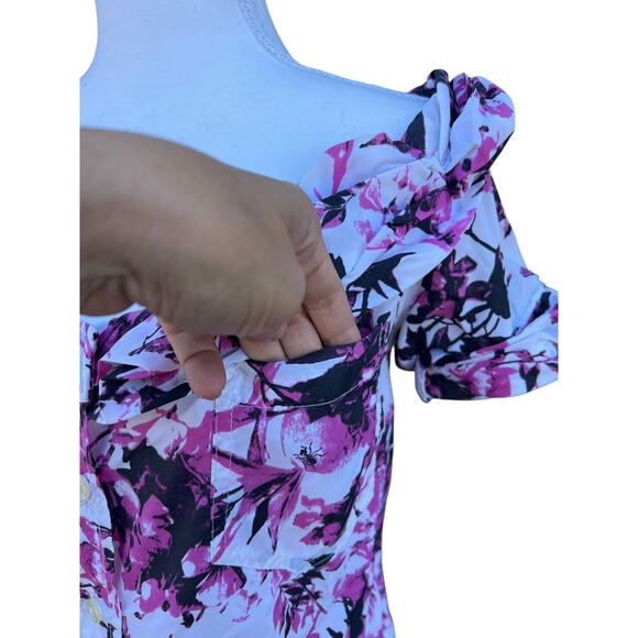 Jean Paul Gaultier for Target Shirt Ruffle Dress With Pocket Floral Size Small - Picture 10 of 12